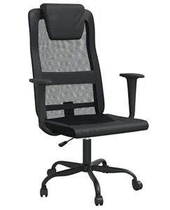 Czarne krzesło biurowe ergonomiczne z ekoskóry M8-L75