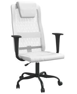 Białe krzesło biurowe ergonomiczne z ekoskóry – Elgo 4X
