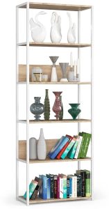 Otwarty regał do kuchni biały + dąb artisan S5-W53