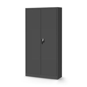 Biurowa szafa metalowa na akta TOMASZ, 900 x 1850 x 450 mm, antracytowa