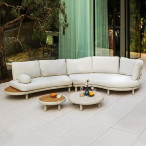 Nowoczesny zestaw mebli ogrodowych CLOUD ZUMM mokka aluminium teak