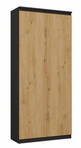 Zamykany regał z półkami antracyt + dąb artisan A4-W55