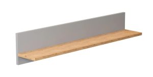 Klasyczna półka ścienna na książki szary + hikora T5-S51