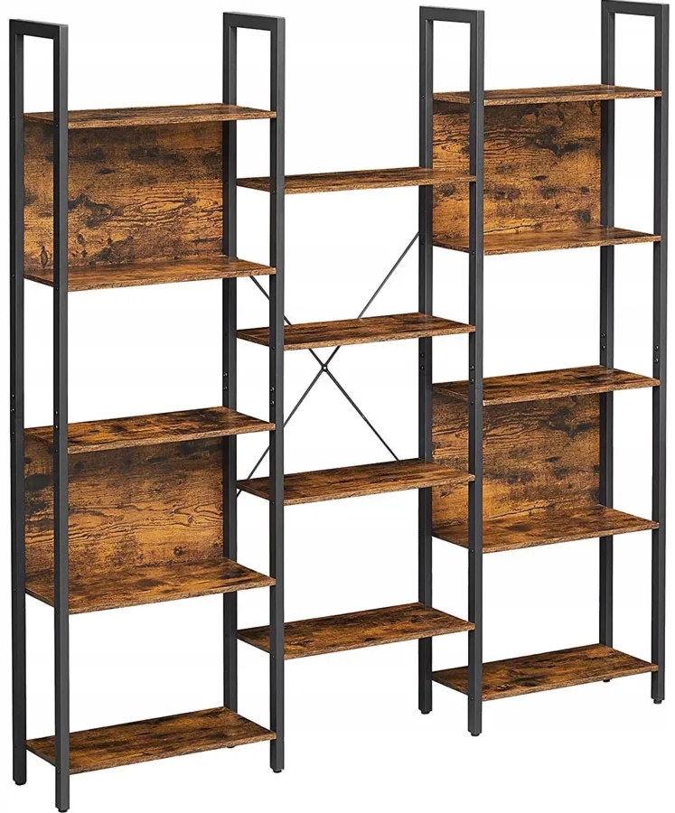 Podwójny Regał Metalowy W Stylu Loft Rustykalny Brąz C3-A21
