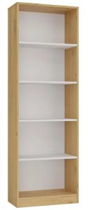 Nowoczesny regał z 5 półkami dąd artisan + biały L8-S70