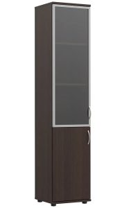 Regal biurowy z drzwiczkami i witryną wenge F9-B75