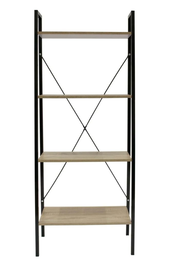 Czarny regał skośny loftowy T5-S38