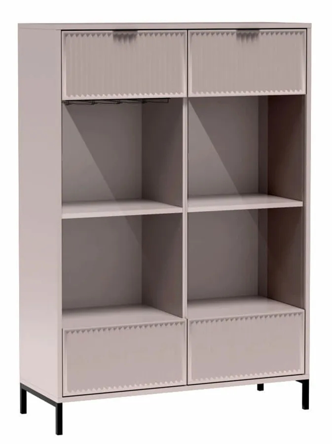 Witryna z lamelami w kolorze cashmere K4-F12