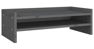 Szara sosnowa podstawka pod monitor H4-B99