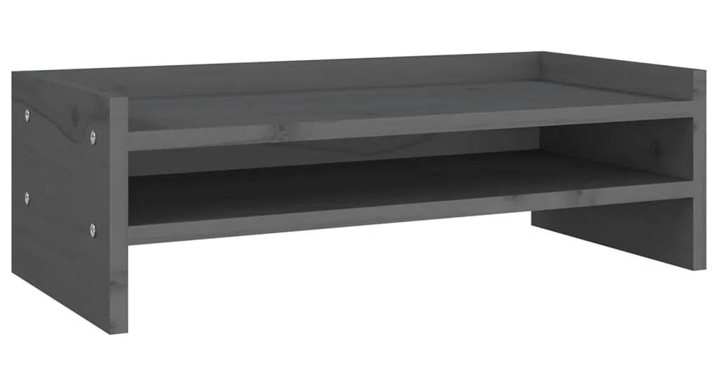 Szara sosnowa podstawka pod monitor H4-B99