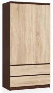 Szafa z drążkiem na ubrania wenge + dąb sonoma E1-D73