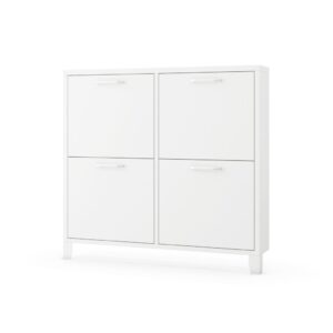 Szafka na buty metalowa wąska biała  SHIRLEY 960 x 900 x 170 mm