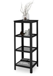 Czarny metalowy regał do salonu P7-G73