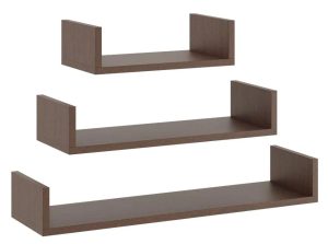 Komplet 3 półek ściennych w kolorze wenge B1-H99