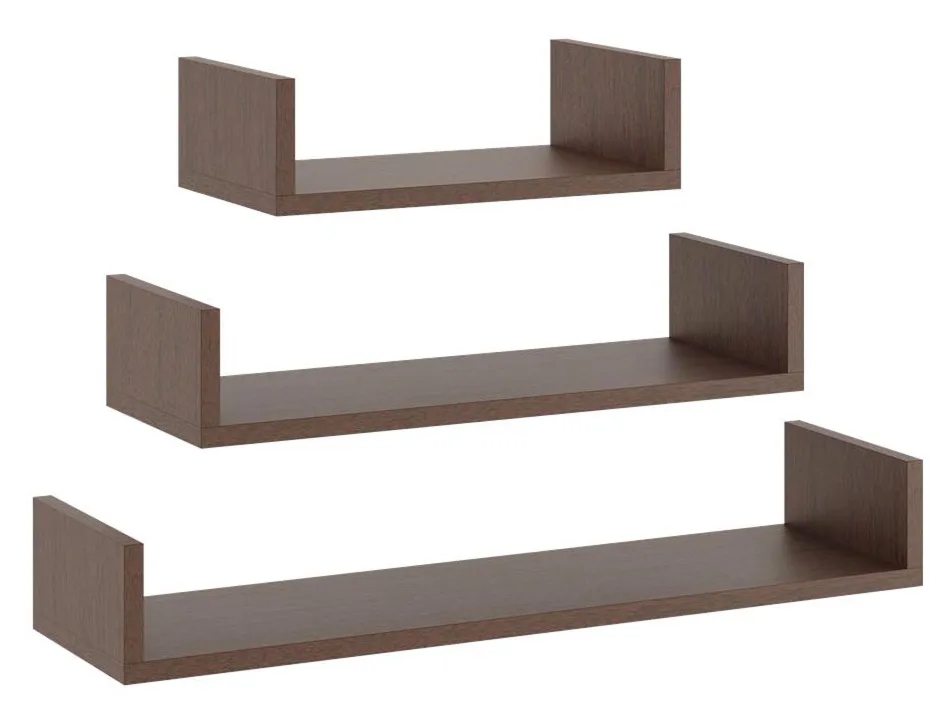 Komplet 3 półek ściennych w kolorze wenge B1-H99