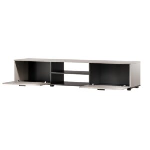 Szafka RTV kaszmir / czarna mat 180 cm Simple – elegancki design, nowoczesny styl, trwałe materiały