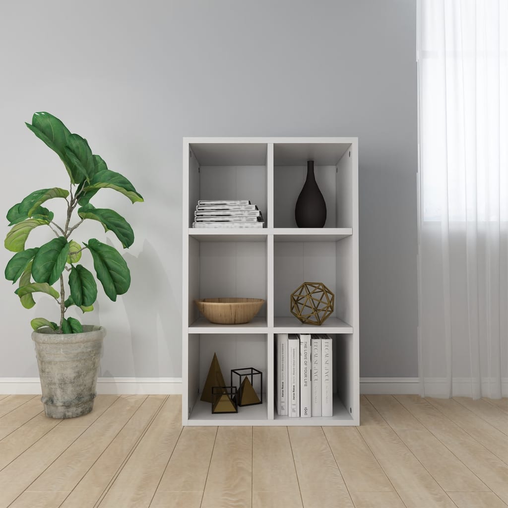 vidaXL Regał na książki, biały, 66x30x98 cm, materiał drewnopochodny