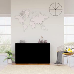 vidaXL Komoda, czarna, 120x36x69 cm, materiał drewnopochodny