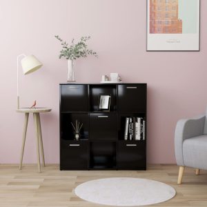 vidaXL Regał na książki, czarny, 90x30x90 cm, materiał drewnopochodny