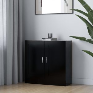 vidaXL Szafka, czarna, 82,5×30,5×80 cm, materiał drewnopochodny
