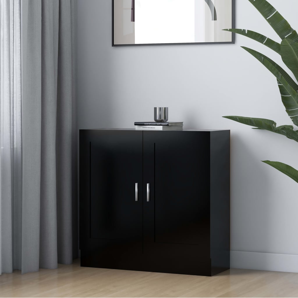 vidaXL Szafka, czarna, 82,5×30,5×80 cm, materiał drewnopochodny