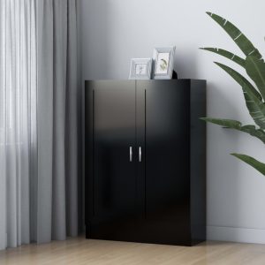 vidaXL Szafka, czarna, 82,5×30,5×115 cm, materiał drewnopochodny