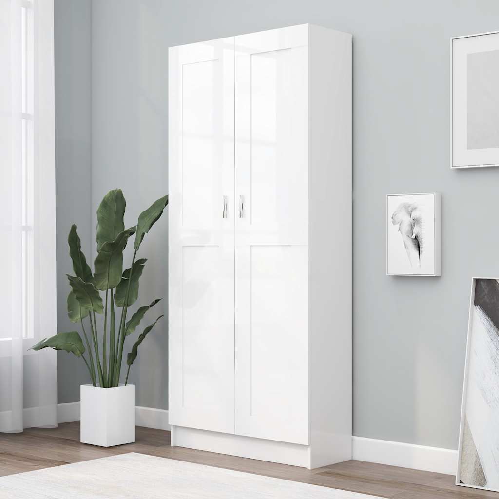 vidaXL Szafa, biała, 82,5×30,5×185,5 cm, materiał drewnopochodny