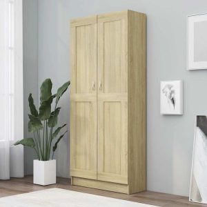 vidaXL Szafka, dąb sonoma, 82,5×30,5×185,5 cm, materiał drewnopochodny