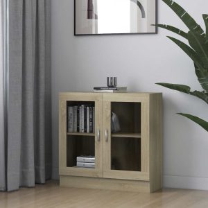 vidaXL Witryna, kolor dąb sonoma, 82,5×30,5×80 cm