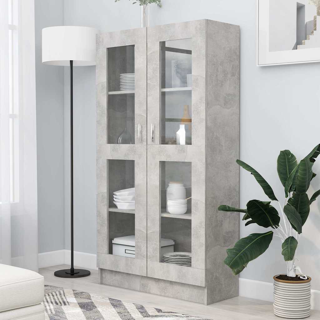 vidaXL Witryna, szarość betonu, 82,5×30,5×150 cm