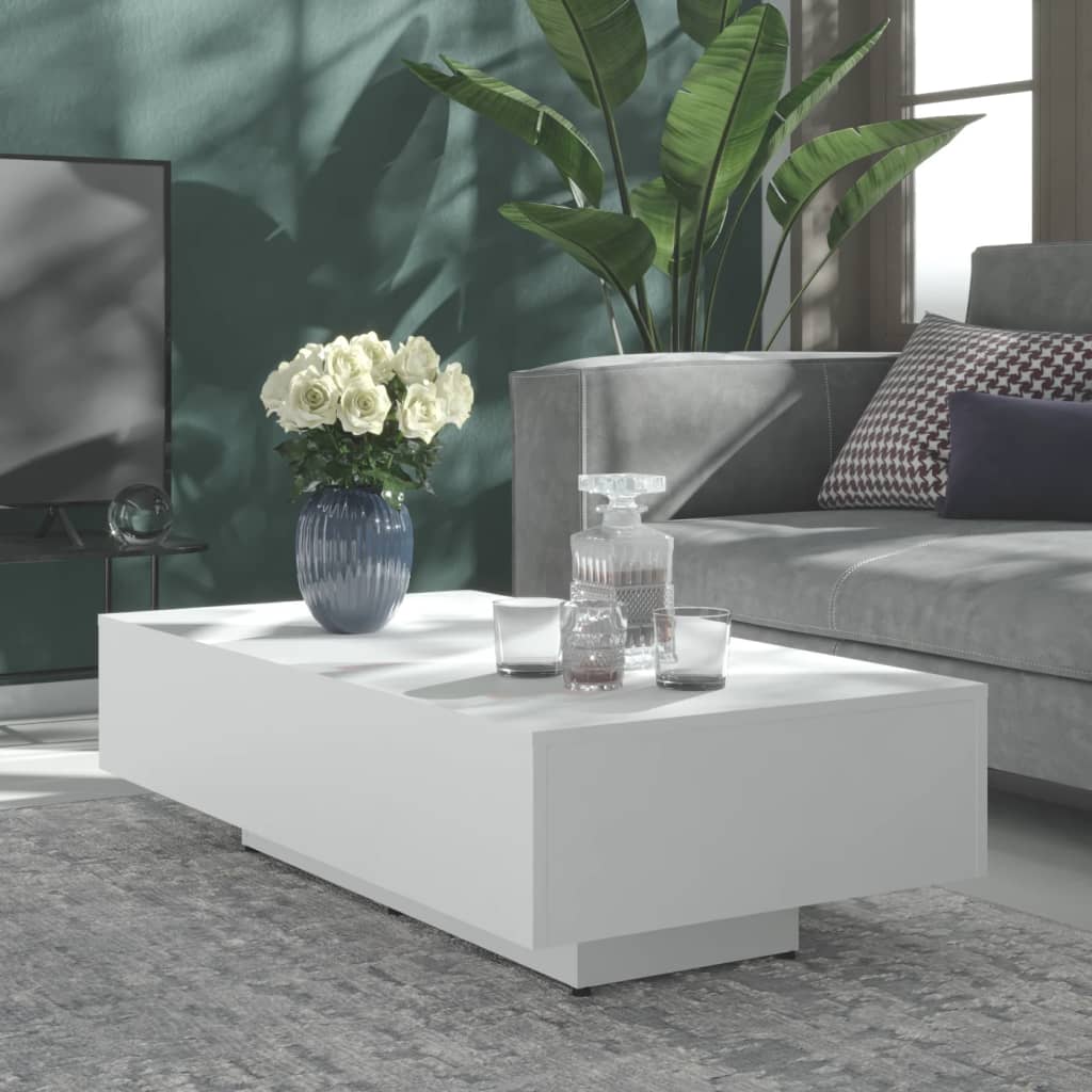 vidaXL Stolik kawowy, biały, 100×49,5×31 cm, materiał drewnopochodny