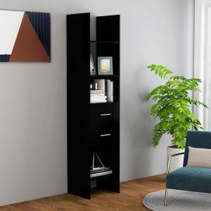 vidaXL Regał na książki, czarny, 40x35x180 cm, materiał drewnopochodny