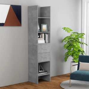 vidaXL Regał na książki, betonowy szary, 40x35x180 cm