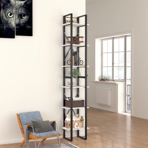 vidaXL Regał na książki, biały, 40x30x210 cm, materiał drewnopochodny