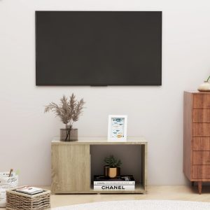vidaXL Szafka pod TV, dąb sonoma, 60x24x32 cm, materiał drewnopochodny