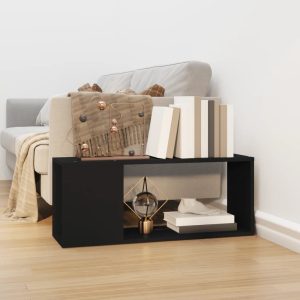 vidaXL Szafka pod TV, czarna, 80x24x32 cm, materiał drewnopochodny
