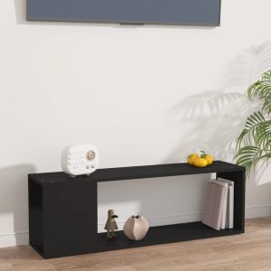 vidaXL Szafka pod TV, czarna, 100x24x32 cm, materiał drewnopochodny