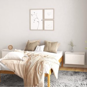 vidaXL Szafki ścienne, 2 szt., białe, 60x30x35 cm, lite drewno sosnowe