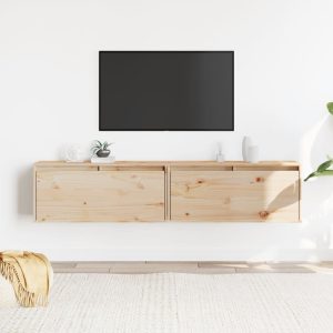 vidaXL Szafki ścienne, 2 szt., 80x30x35 cm, lite drewno sosnowe