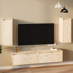 vidaXL Szafki ścienne, 2 szt., 30x30x80 cm, lite drewno sosnowe