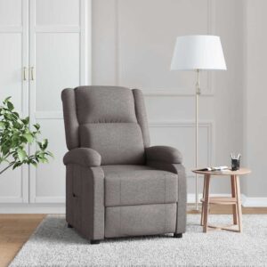 vidaXL Fotel rozkładany, kolor taupe, obity tkaniną