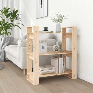 vidaXL Regał na książki/parawan 80x35x91 cm, lite drewno sosnowe
