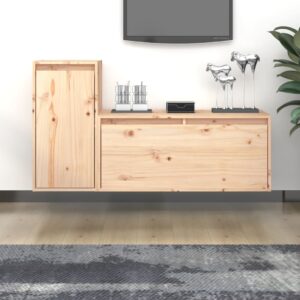 vidaXL Szafki pod TV, 2 szt., lite drewno sosnowe