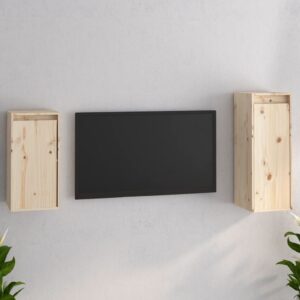 vidaXL Szafki pod TV, 2 szt., lite drewno sosnowe