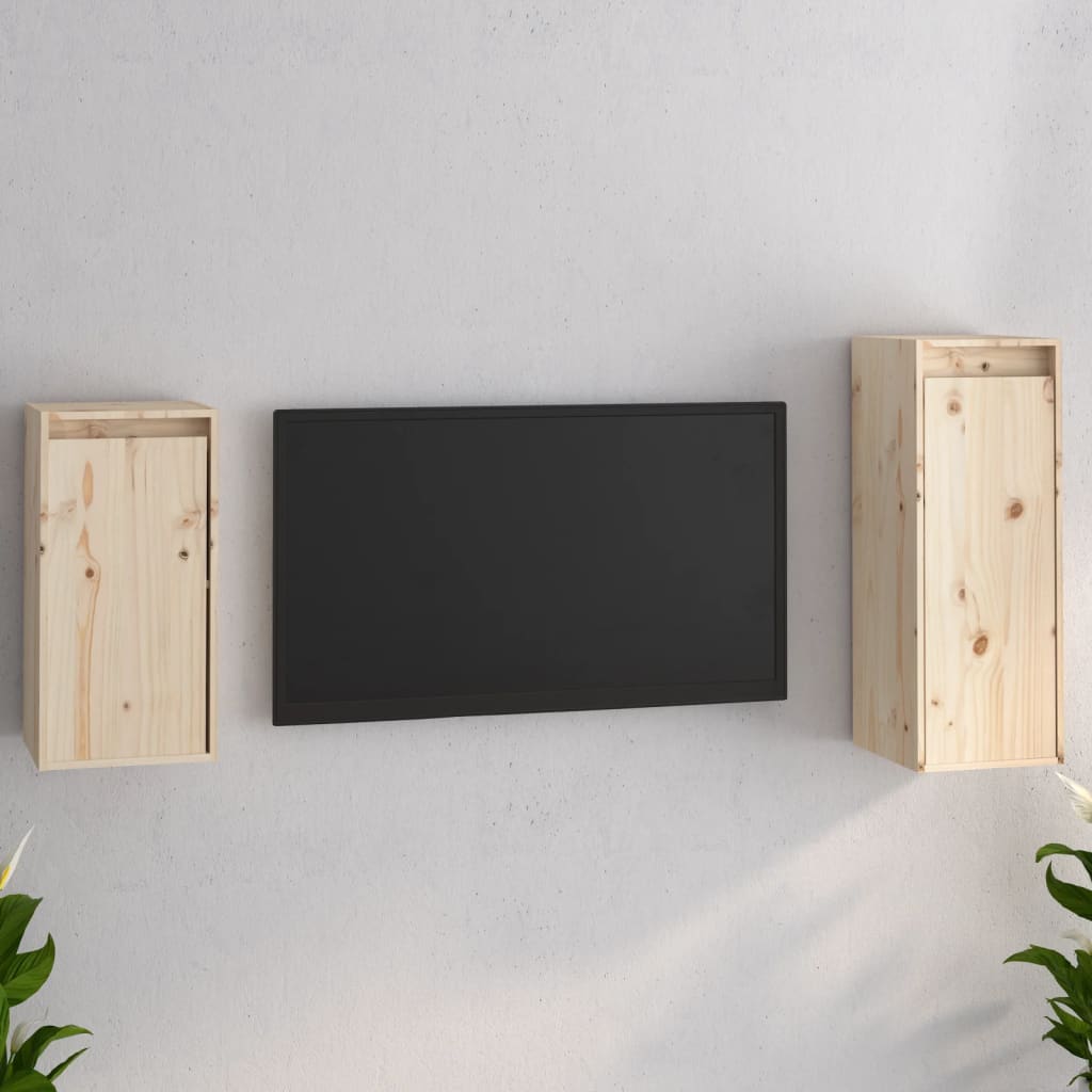 vidaXL Szafki pod TV, 2 szt., lite drewno sosnowe