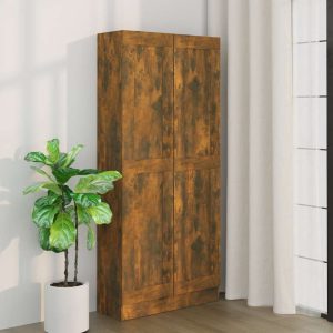 vidaXL Szafka na książki, przydymiony dąb, 82,5×30,5×185,5 cm
