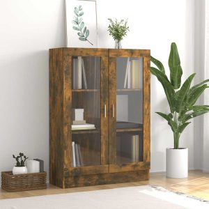 vidaXL Witryna, przydymiony dąb, 82,5 x 30,5 x 115 cm