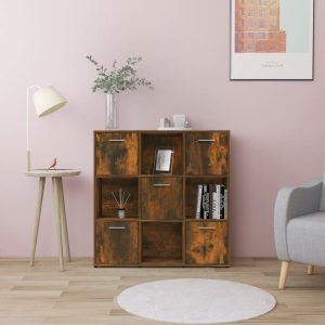 vidaXL Regał na książki, przydymiony dąb, 90x30x90 cm