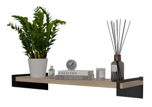 Półka ścienna w stylu industrialnym czarny + dąb sonoma D8-N55