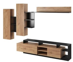 Meblościanka dąb craft złoty + antracyt N3-P31
